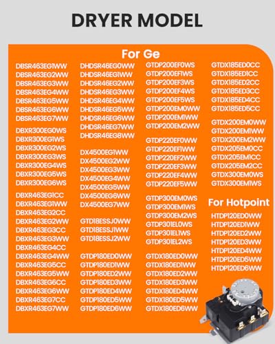 Image of WE4M533 WE4M364 TMD1EM03 234D1296P005 WE04M0533 Dryer Timer Compatible with GE /Hotpoint Dryer Replacement Part PS8690648 AP5780508 OEM Upgraded Dryer Timer, 1 Year Warranty