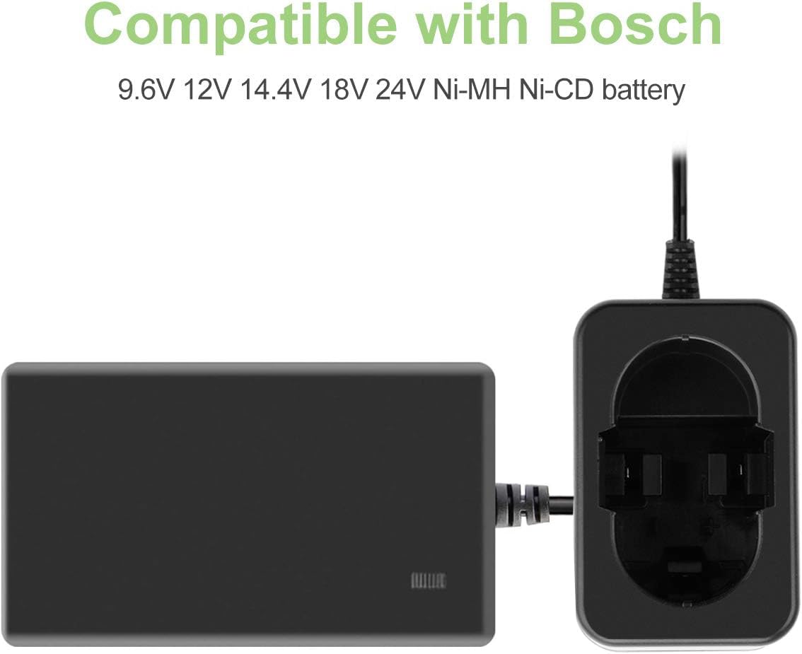 Hanaix 7.2V- 24V Ni-MH Ni-CD Charger Compatible with Bosch BAT030 BAT031 BAT240 BAT299 5102607 335561 2607335 335448 4462607 2607335