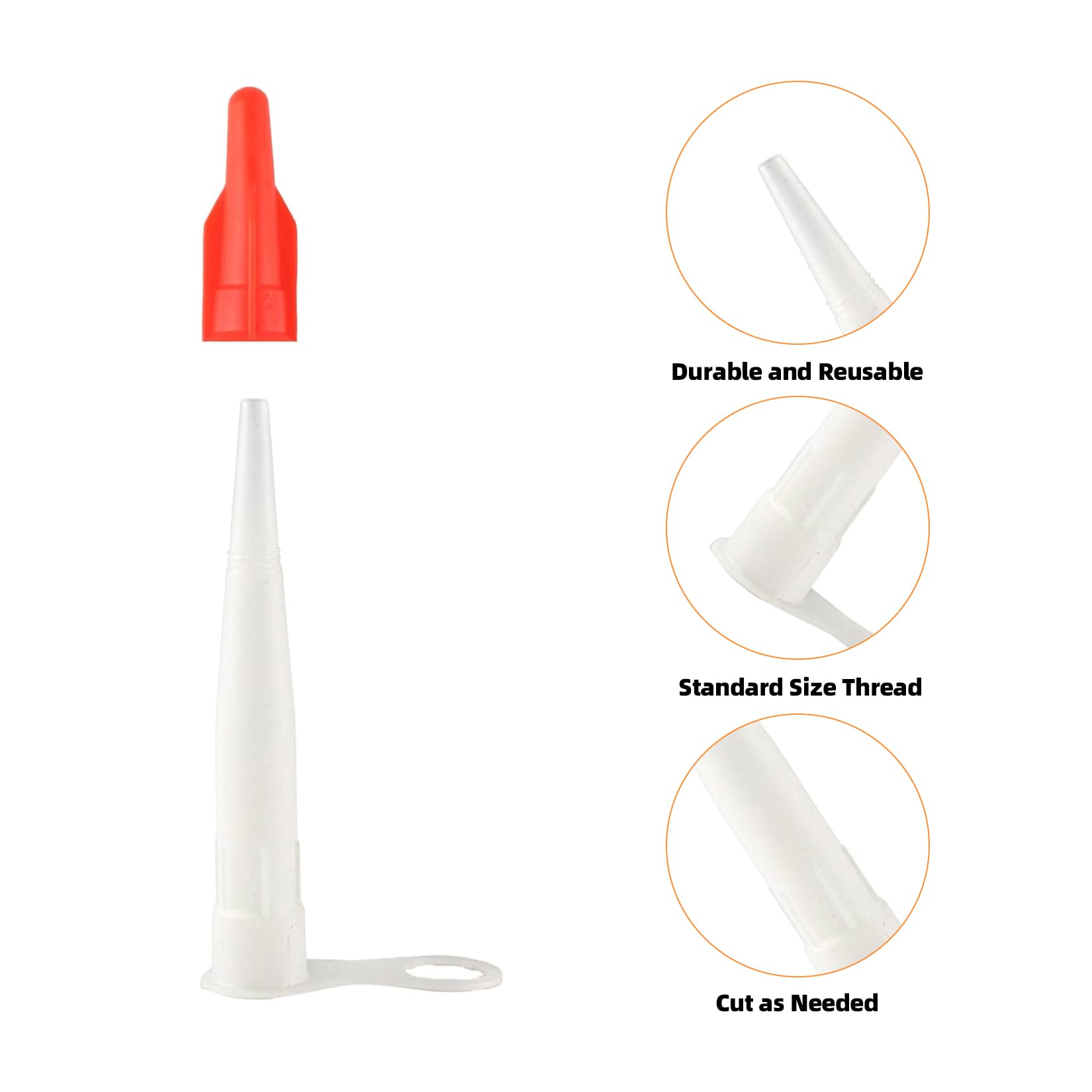 Set di 30 puntesilicone con tappi di tenuta, punte di ricambio per ugelli, beccucci per cartuccia