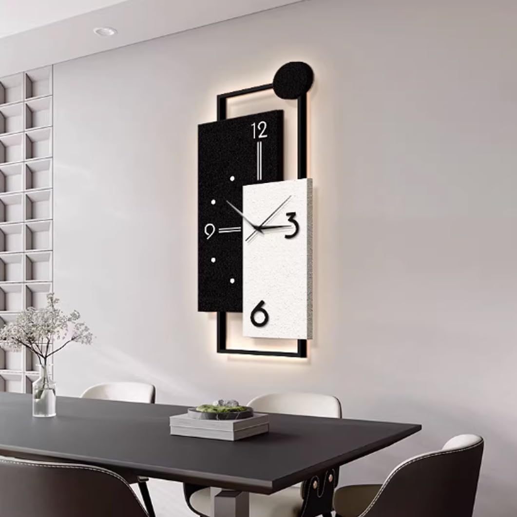 Orologio da parete 3D con luci a LED, orologio decorativo silenzioso creativo, da appendere alla parete, perfetto per la decorazione dell'ingresso di casa