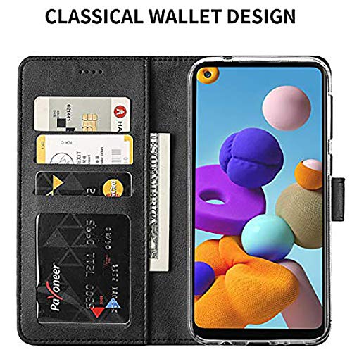 Image of Flip Cover Compatible with Realme C11 | Premium Leather Finish | Inbuilt Pockets & Stand | Flip Cover Back Case for Realme C11 (Black)