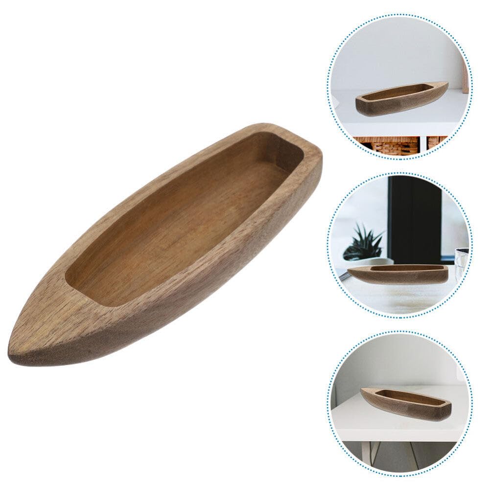 Garneck 2 Pièces Mini Barque en Bois Modèle De Bateau Inachevé Miniature en Bois Barque Ornement À Peindre Canoë Petit Voilier Modèle pour Bricolage Artisanat Table Plage Décoration