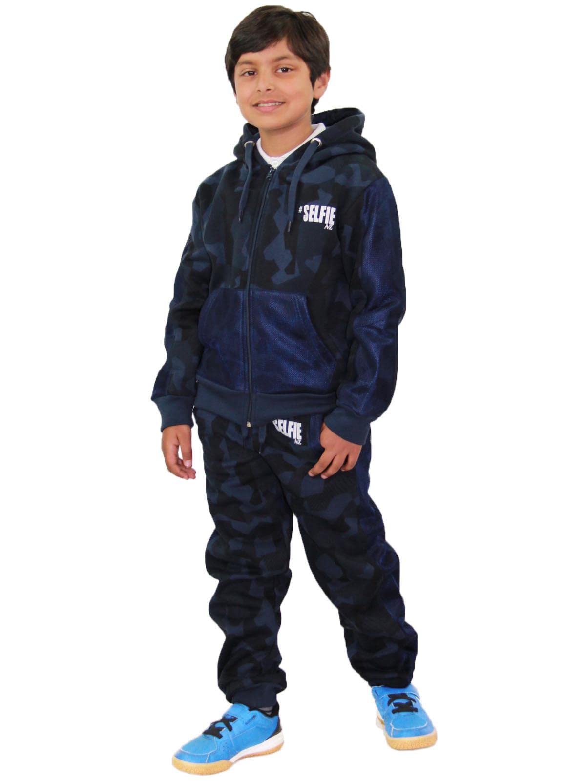 A2z 4 Kids Boys Navy Tracksuit Girls #Selfie Camouflage Activewear - T.s Camo #Selfie 9-10