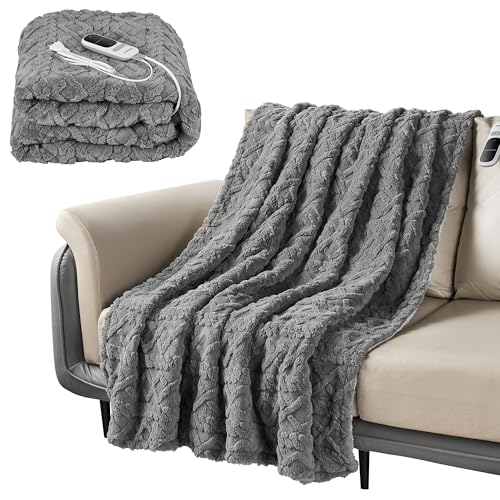 Steinborg Heizdecke 180x130 cm mit Abschaltautomatik Elektrische Kuscheldecke für Bett & Sofa Wärmedecke mit 9 Heizstufen maschinenwaschbar weiche Wärmezudecke