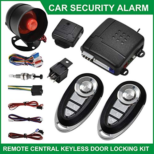 Car Remote Central Locking Kit - Maso 4 Doors Keyless Entry System + Anti-Theft Alarm Immobiliser System With Shock Sensor Universal Fits For All Car #TOP2