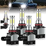 TXBILMOO 9005 9005 LED Headlight Bulbs with 9140 Fog Lights Combo Fit for Dodge Ram 1500 2500 3500 2