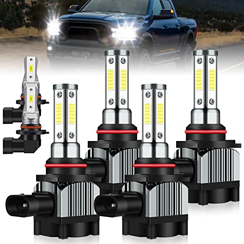 TXBILMOO 9005 9005 LED Headlight Bulbs with 9140 Fog Lights Combo Fit for Dodge Ram 1500 2500 3500 2016 2017 2018 with Projector High Beam Low Beam Conversion Kit 70w 6000K Cool White 6 Pack TXBILMOO 9005 9005 LED Headlight Bulbs with 9140 Fog Lights Combo Fit for Dodge Ram 1500 2500 3500 2016 2017 2018 with Projector High Beam Low Beam Conversion Kit 70w 6000K Cool White 6 Pack