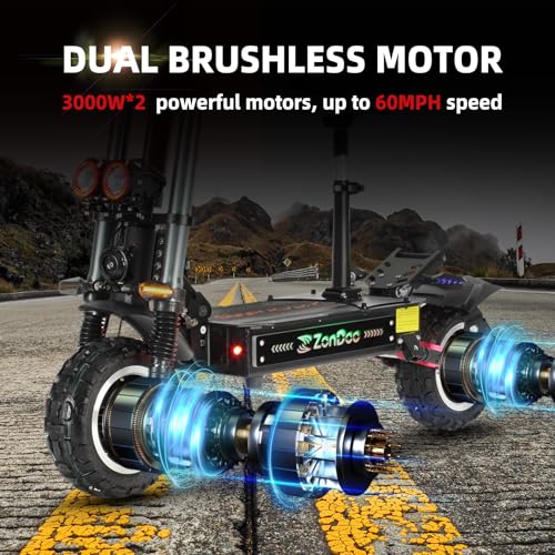 Adult Electric Scooter 55MPH Fast 6000W Dual Motors 60 Miles