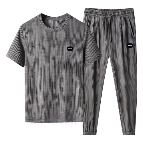 Ensemble en soie glacée contre la chaleur habit de nuit fluide homme