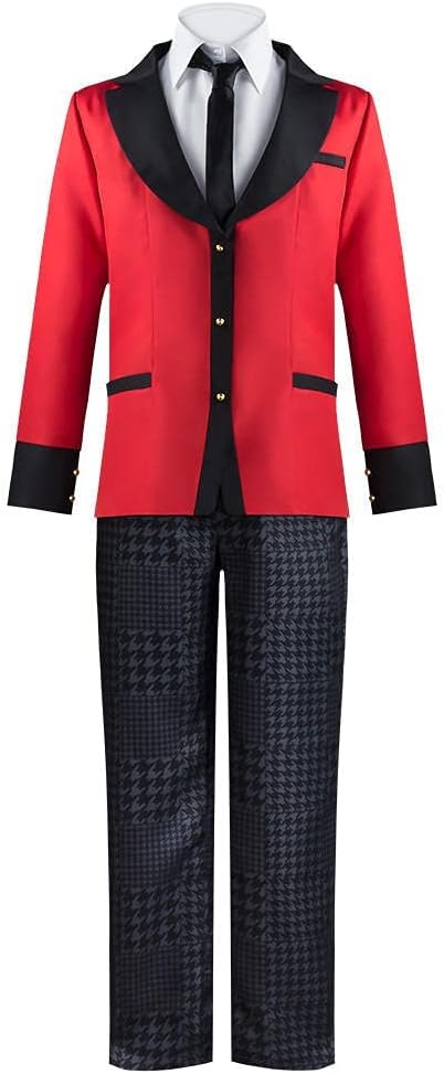UPUPCOS Japanese Anime Kakegurui Suzui Ryota Cosplay Costume Men Boy Red School Uniform Pants Halloween Outfits