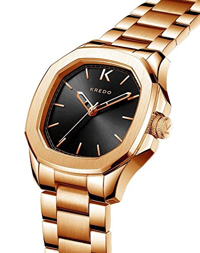 Kredo Men OTUS² Rose Black Japanese Quartz Time and Date Movement Analogue Watch - Image 4