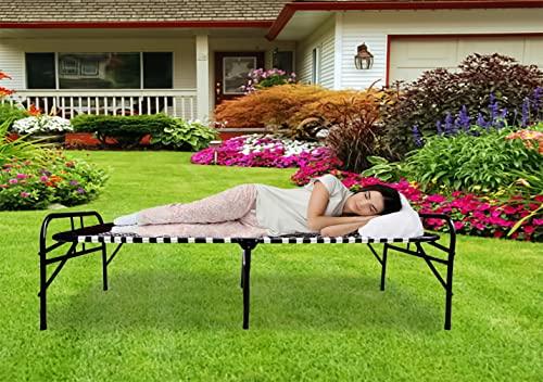 Image of ARTEMIST Portable Single Folding Beds Space Saving Heavy Duty Foldable Beds Frame /khat Cot for Sleeping Beds Sturdy Metal Beds Frame Space Saving Design 3X6 feet (Black Classic Bed)