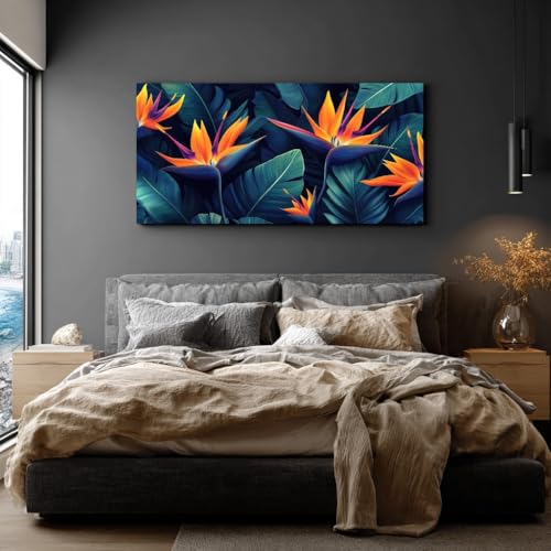 Plantes tropical feuilles de palmier tableau de 50x100 cm