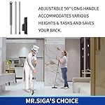 MR.SIGA Heavy Duty Grout Scrub Brush with Long Handle, Shower Floor Scrubber for Cleaning, Tile Scrub Brush with Stiff Bristles - Image 2