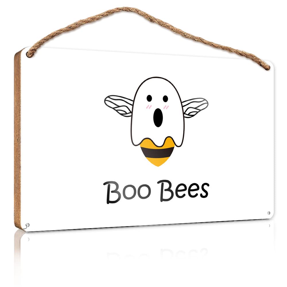 Bathroom Decor Sign Boo Bees Halloween Wooden Sign Fall Signs For Home Decor The Room Decorations(20X30CM)