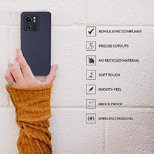 Image of SPRIG Compatible with Moto Edge 40 Premium SilkTone (Liquid Silicone) Back Cover Drop Tested Shock Proof Mobile Case for Men, Women, Boys and Girls with Camera Protection (Midnight Blue)