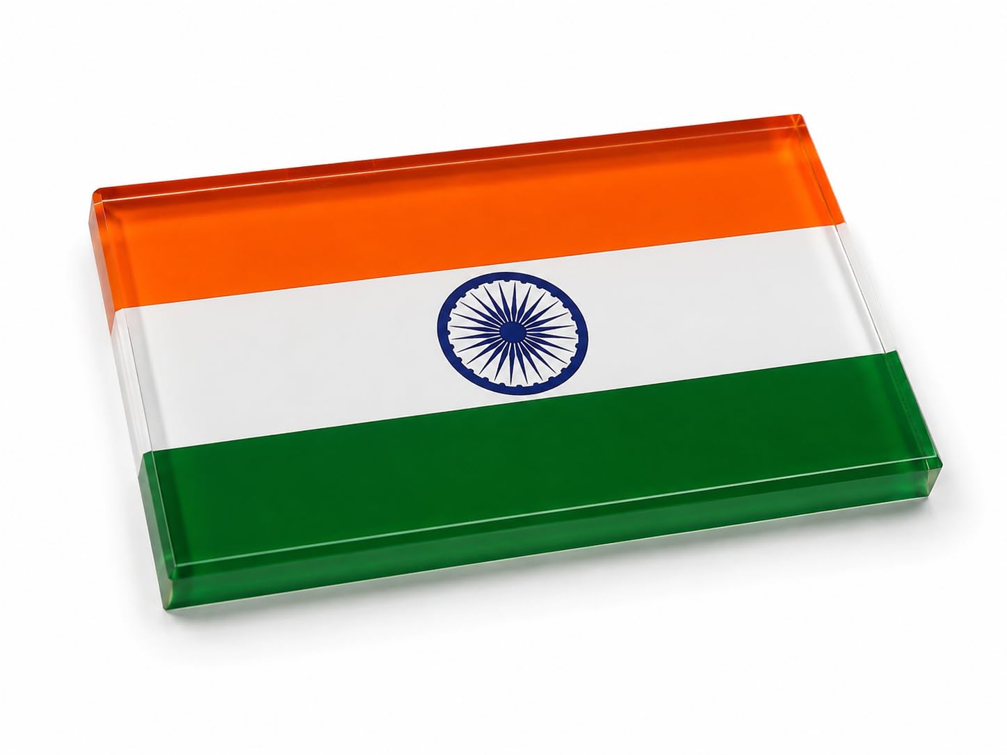 Panku Acrylic Indian Flag Design Paper Weight for Office Desk(Pack of 1) 4