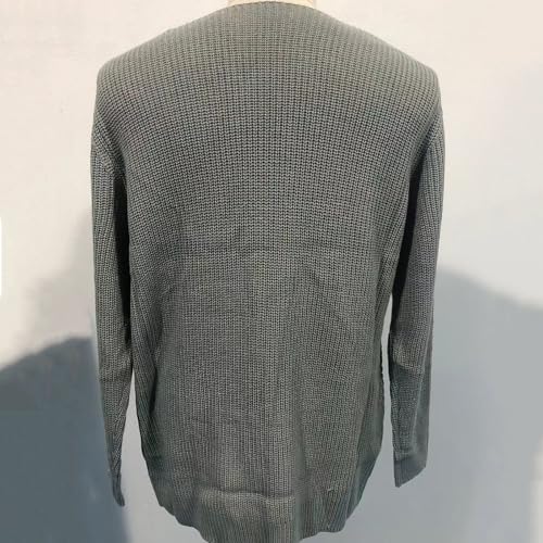 Men's Knitted Pullover Solid Color V-Neck Long Sleeve Bottoming Sweater Fashion Casual Loose Adult Top3