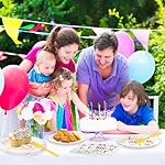 96 Pcs Birthday Party Supplies Disposable Tableware Set with Colorful Dots Design Include Plates and Napkins Plastic Forks Birthday Party Decorations, Serve 24 Guests(Classic Style) - Image 5