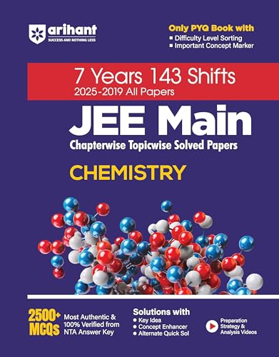 Image of Arihant JEE Main 7 Year Chapterwise Topicwise Solved Papers For Physics, Chemistry and Maths With 2500+ MCQs | All 143 Shifts Covered |100% NTA Answer Key Verified For Exam 2025-26