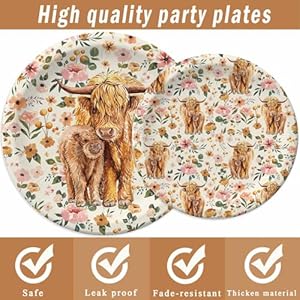 Highland Cow Party Plates Napkins, Boho Floral Highland Cow Baby Shower Decorations for 24 Guests, Disposable Tableware for Farmhouse Theme Birthday Party Supplies Highland Cow Party Plates Napkins Boho Floral Highland Cow Baby Shower Decorations for 24 Guests Disposable Tableware for Farmhouse Theme Birthday Party Supplies