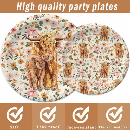 Highland-Cow-Party-Plates-Napkins-Boho-Floral-Highland-Cow-Baby-Shower-Decorations-for-24-Guests-Disposable-Tableware-for-Farmhouse-Theme-Birthday-Party-Supplies Highland Cow Party Plates Napkins Boho Floral Highland Cow Baby Shower Decorations for 24 Guests Disposable Tableware for Farmhouse Theme Birthday Party Supplies
