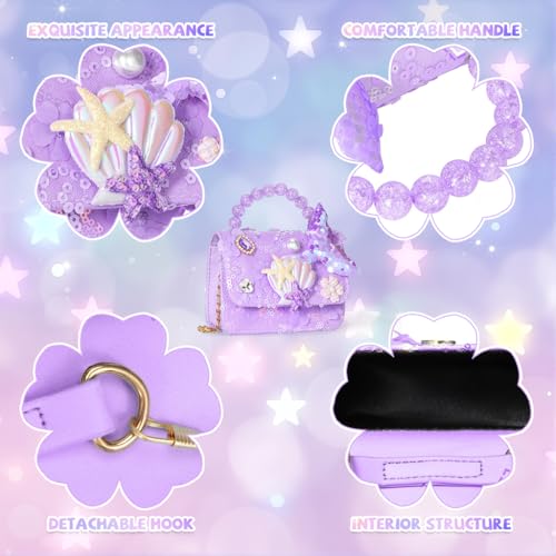 Image of PATPAT Cartoon Bunny Floral /Mermaid Sling Bag for Girls, Fashion Cute Hand Bag for Girls Shoulder Stylish Gifts Kids Age 3-8 Purse Cross Body Woman, 12.5x4.5x11cm / 14x5x11cm