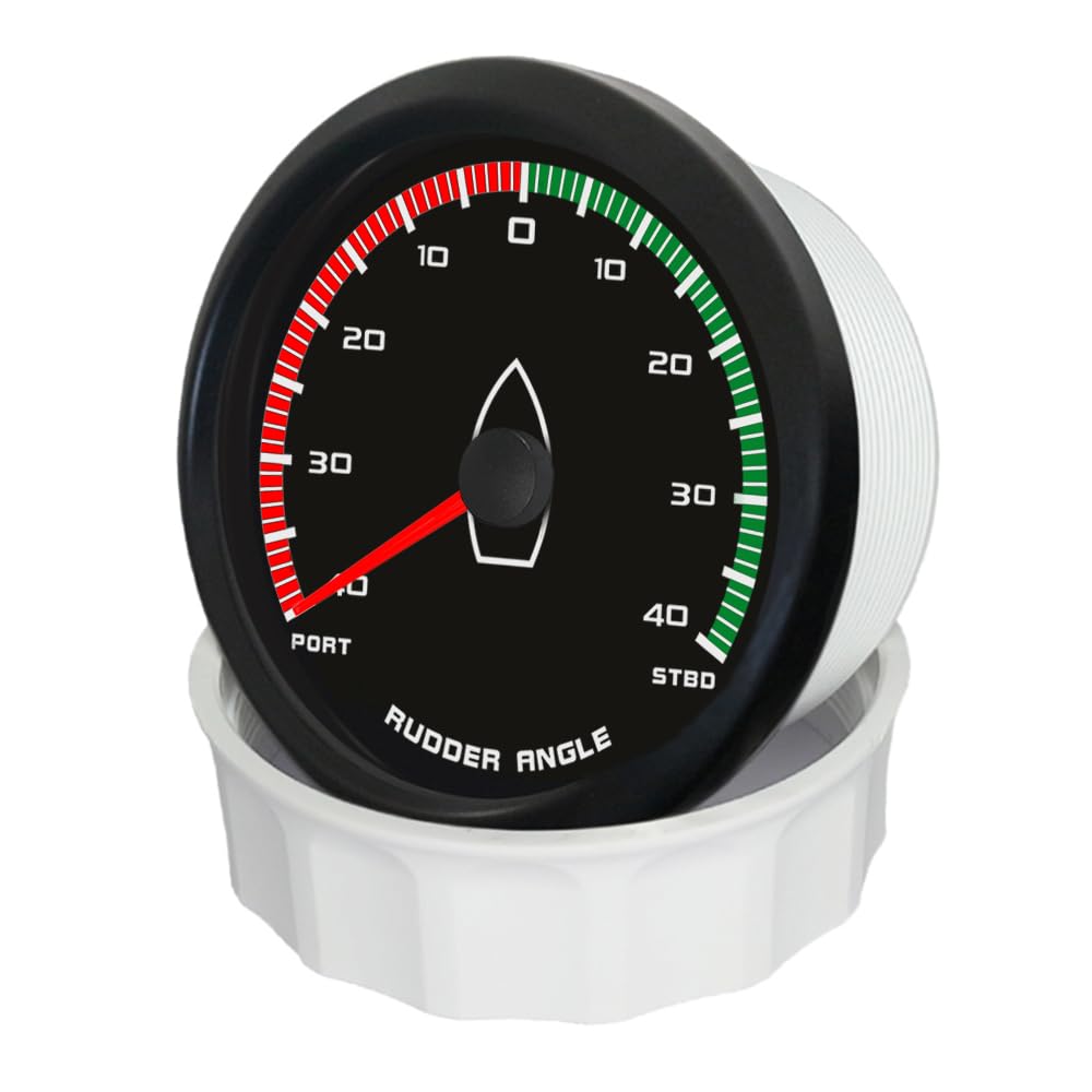 ELING 85 mm Ruderwinkelmessgerät, Anzeigemessgerät 0–190 Ohm mit passendem Sensor für Seeschiffe Yachten mit Hintergrundbeleuchtung 12 V 24 V