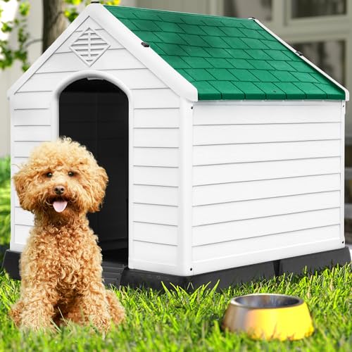 image for DWVO Robust Weatherproof Dog House, Indoor & Outdoor Safe Haven for Sm