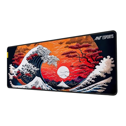 Image of Ant Esports Cherry Storm Unique Design Gaming Mouse Pad Extended Mouse Mat for Mouse Keyboard with Stitched Edges Waterproof Non-Slip Base Mousepads for Office Home Shop Gaming EXTRA LARGE Cheery Red