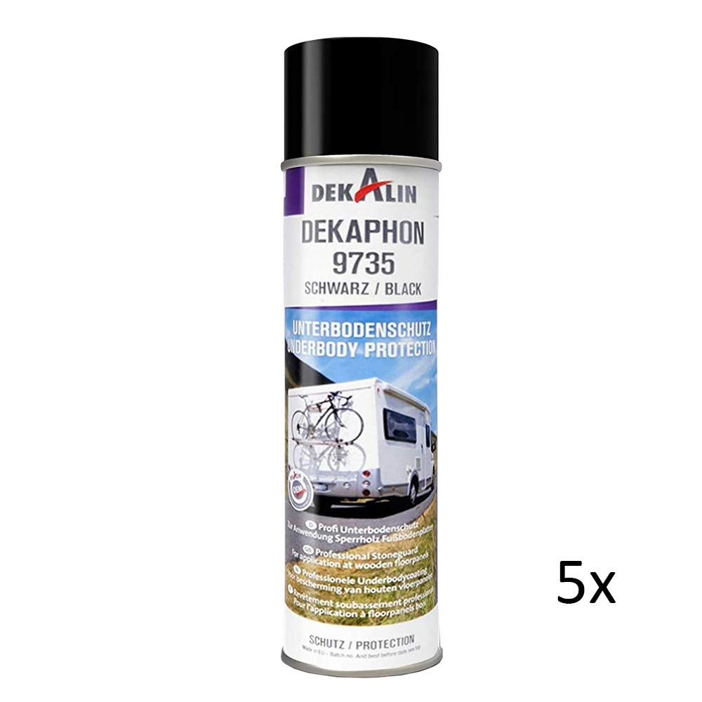 5x Dekaphon 9735 Unterbodenschutz Schwarz für Sperrholz & Fußbodenplatten 500 ml ideal für Caravan und Wohnmobil