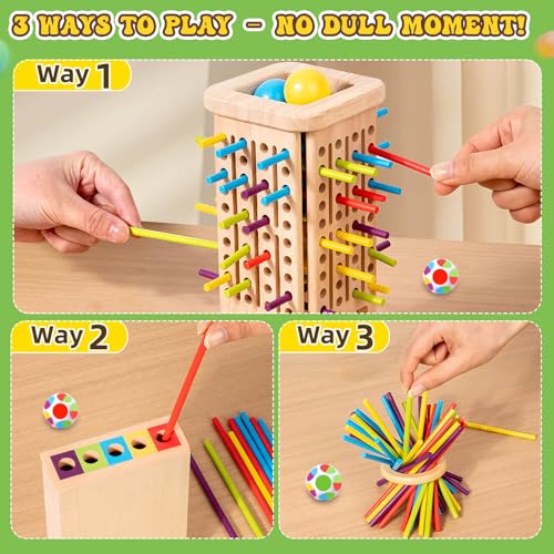 Montessori Wooden Board Games for Kids 3-8 Years: Juego Educativo de Madera miniatura 3