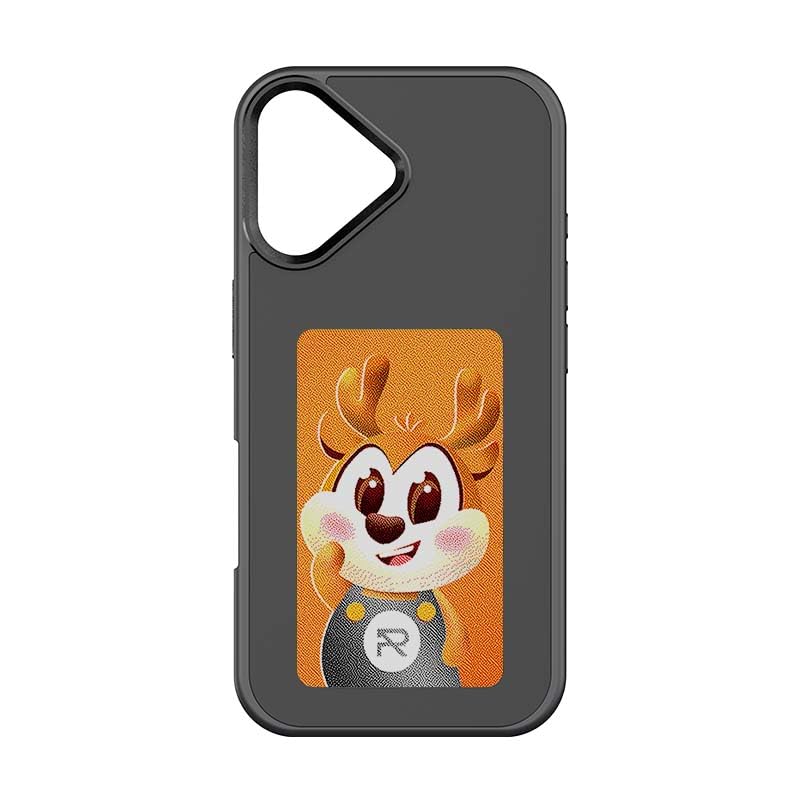 Coque iPhone 16 Plus NFC avec écran E-Ink intégré pour la personnalisation de photos