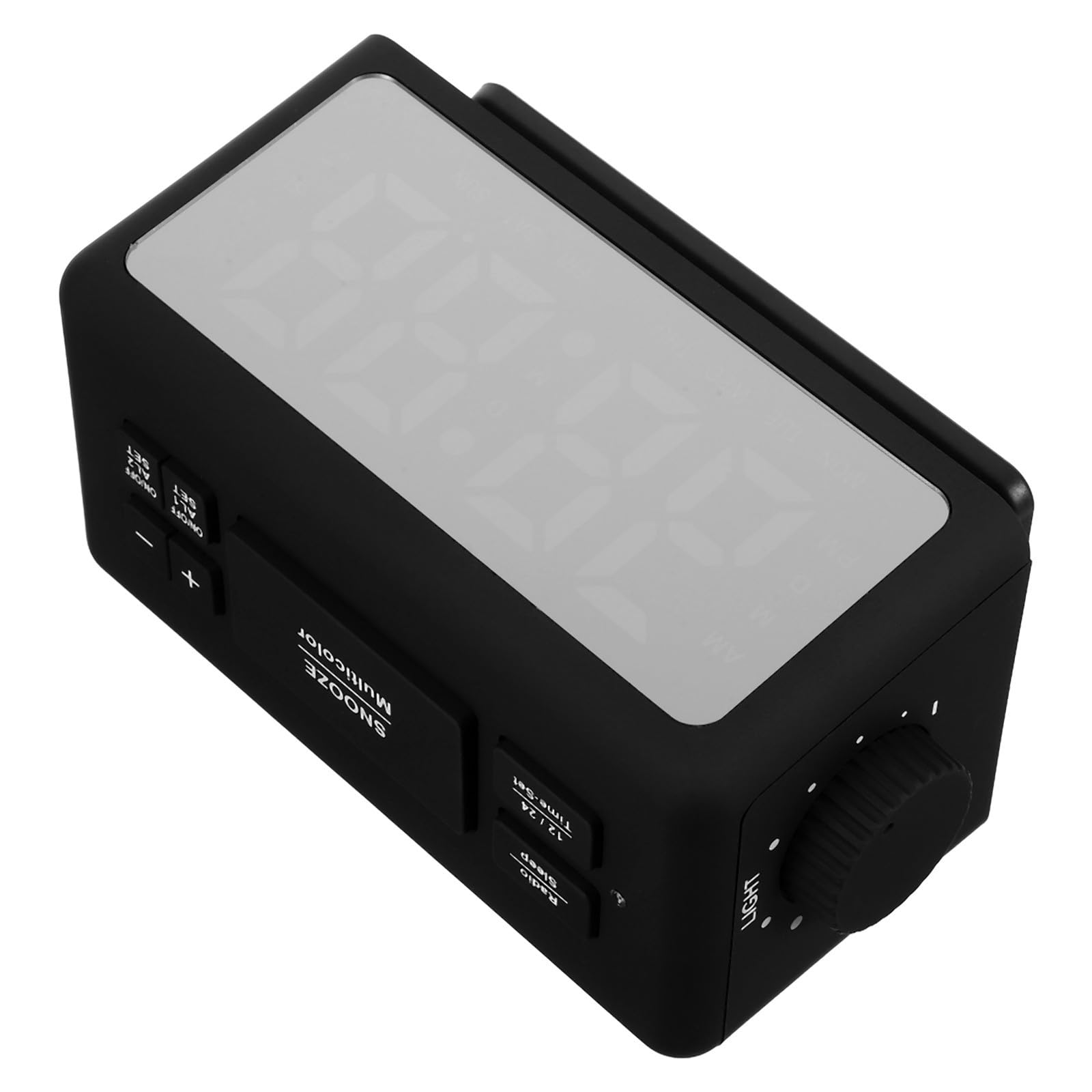 jojofuny Reloj Despertador Digital LED de Escritorio con Radio y Espejo