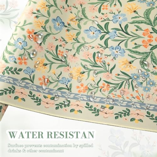 iCasso Desk Matt for Desktop, Desk Pad Mat, Green Floral Computer Mat for Keyboard and Mouse, XXL Large Mouse Pad, Anti-Slip Big Mousepad with Stitched Edges (Green) - Image 6