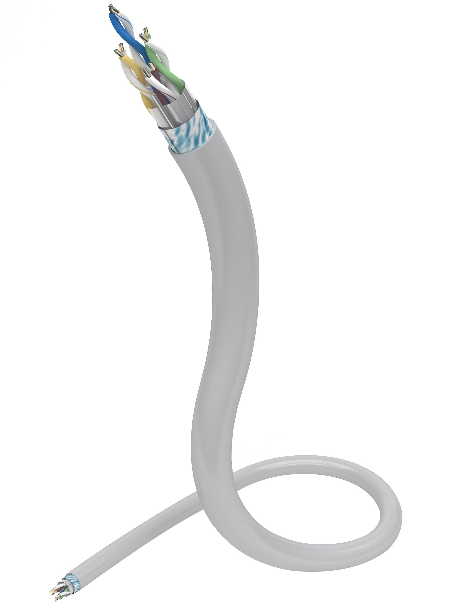 IBRA Câble Ethernet CAT7 S/FTP – Conducteur en cuivre intérieur 24 AWG, bobine de câble réseau haute vitesse pour une connectivité fiable – 305 m