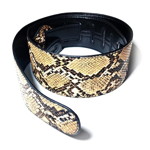 GeekPromise Snakeskin Texture Beige Guitar Strap Body Strap Suitable For Electric Bass Traditional Guitar Instruments