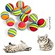 TIESOME Regenbogen Katzenball, 12 Stück 3.5 cm weicher katzenspielzeug Interaktives Kätzchen Spielzeug Regenbogen Katzenbälle Bunte Schaumstoffbälle für Haustiere,Spielendes Kau-Übungsspielzeug
