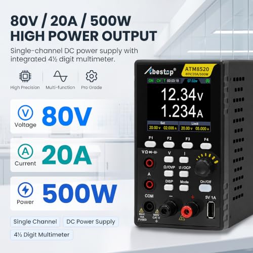 Image of DC Power Supply Variable, 80V 20A 500W Programmable Power Supply Multimeter
