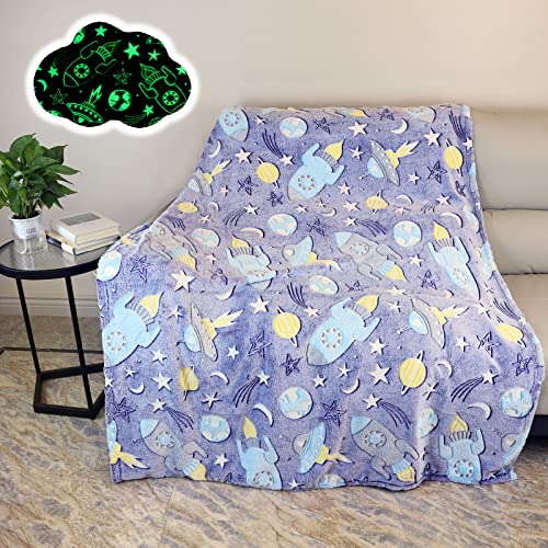 AVJWWD Glow in The Dark Throw Blanket