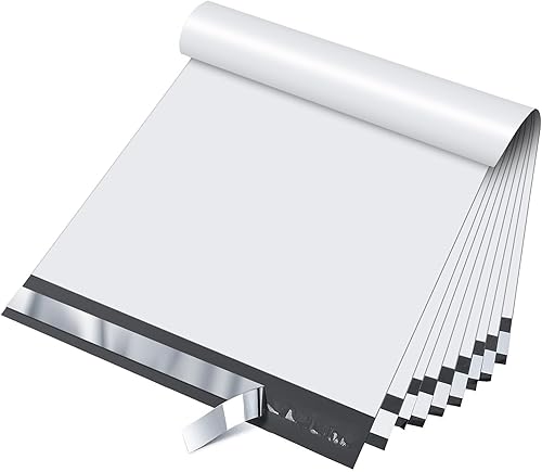 Miniatura 86 de Fuxury 100 sobres de polietileno de 12 x 15.5 pulgadas, bolsas de envío impermeables para ropa, sobres de envío adhesivos fuertes para pequeñas Rosa