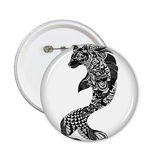 Badge rond DIYthinker style dessin au trait chinois de montagnes et rivières en lot de 5, taille M
