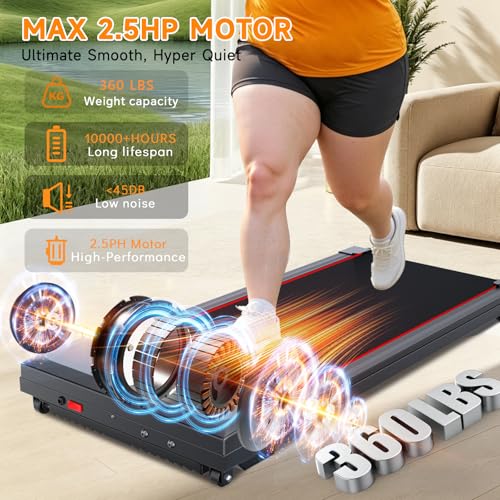 Image of Walking Pad Treadmill with Incline and Handle Bar, 7.5MPH Under Desk Foldable Treadmill for Home Office with Remote Control