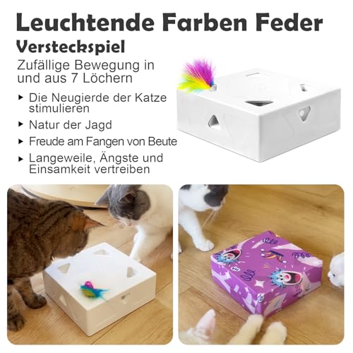 Migipaws-Katzenspielzeug-interaktiv-elektrisch-7-Loch-Mause-MigiBox-Intelligentes-FederspielzeugPappspielzeug-fur-gelangweilte-Katzen-wiederaufladbar-4St-Zubehor-Version-2 | Dealmeister.io Alt tag für bilder post titel