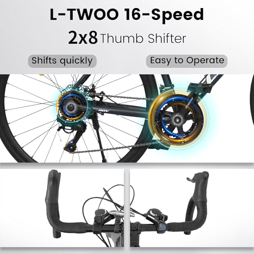 700C Lightweight Aluminum Road Bike, 16-Speed Racing Bicycle