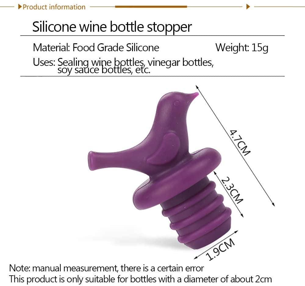 THW Wine Bottle Stopper Silicone Wine Bottle Sealer Silicone Beverage Bottle Plug Wine and Beverage Bottle Stopper Rubber Wine Saver for Bar, Kitchen, Holiday Party, Wedding (Pack of 2) 1