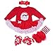 BabyPreg Bebe niña Mi Primera Navidad Vestido de Fiesta de Disfraces de Santa 4PCS (12-18 Monate, Papá Noel Largo)