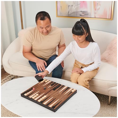 Spin Master Games 6045365 Legacy Deluxe Wooden Backgammon Classic 2-Player Original Board Game Set thumb #3
