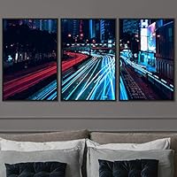 3 Piece Framed Canvas Wall Art Colorful Industrial Lights Canvas Prints Home Artwork Decoration for Living Room,Bedroom - 16