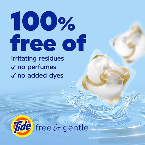Image of Tide PODS Free & Gentle Laundry Detergent Soap Pacs, 112 Count, Tide PODS Laundry Detergent, Laundry Detergent Pacs, Laundry PODS Detergent